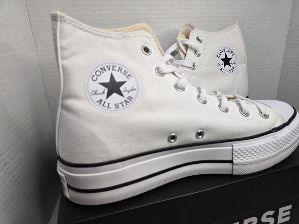 New Converse Chuck Taylor All Star Lift Hi Canvas Shoes (560846F) - White Size 9